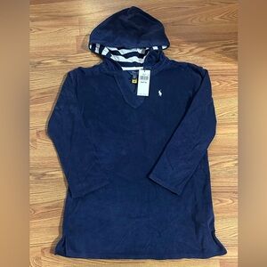 Polo Ralph Lauren Girl’s Hooded Terry Cover-Up, Size M (8-10)
